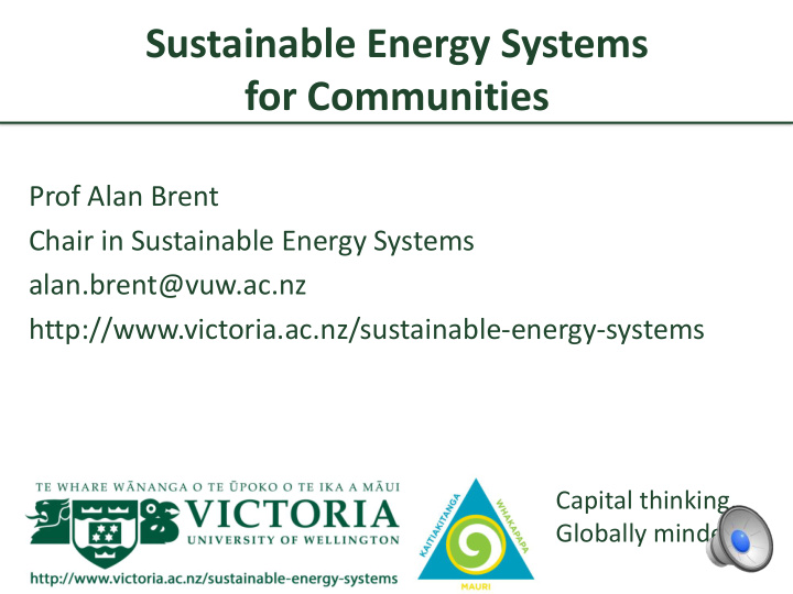 sustainable energy systems for communities