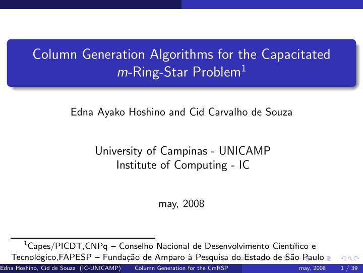 column generation algorithms for the capacitated