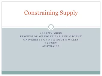 J E R E M Y  M O S S  P R O F E S S O R  O F  P O L I T I C A L  P H I L O S O P H Y  U N I V E R S