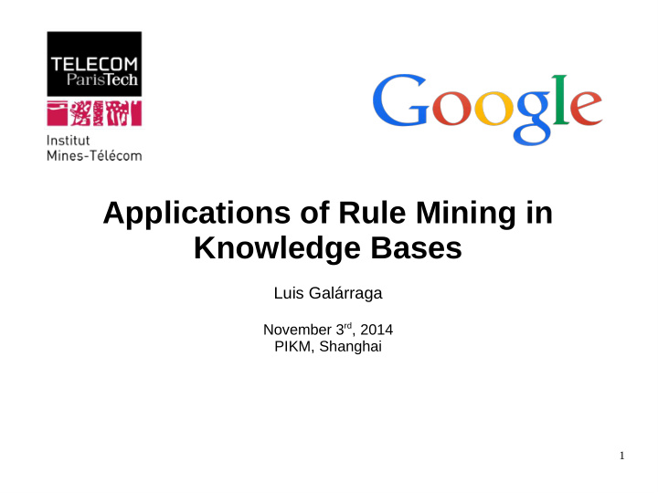 applications of rule mining in knowledge bases