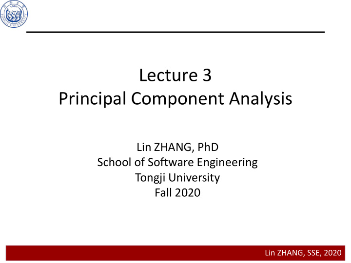 lecture 3 principal component analysis