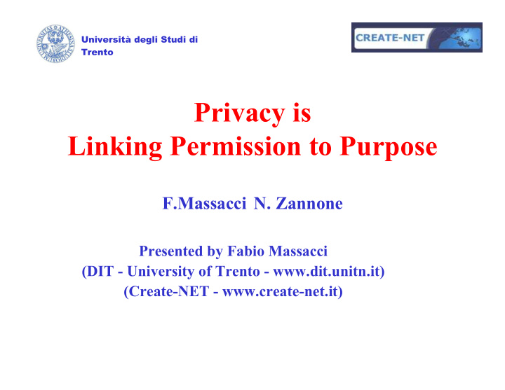 privacy is linking permission to purpose