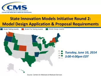 State Innovation Models Initiative Round 2:  Model Design Application &amp; Proposal Requirements