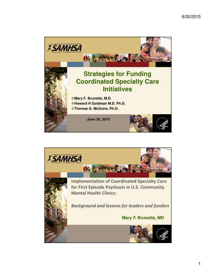 strategies for funding coordinated specialty care