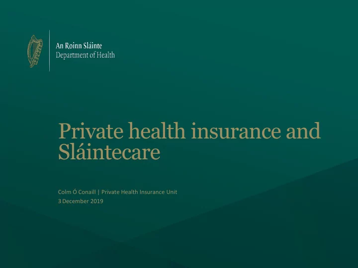 private health insurance and