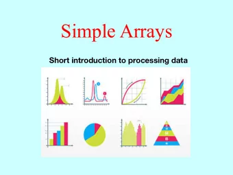 Simple Arrays  Short introduction to processing data  Recording and storing sound  Analog