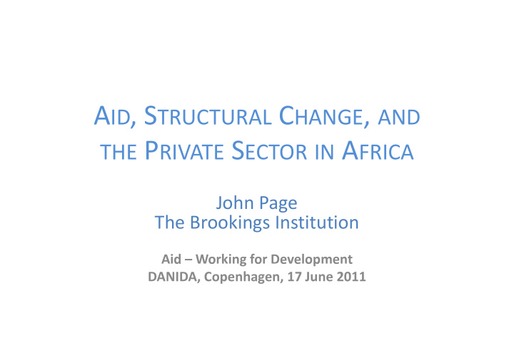 rediscovering structural change africa has the largest
