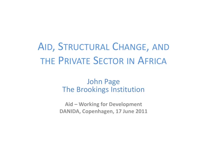 rediscovering structural change africa has the largest