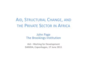 Rediscovering Structural Change:  Africa has the largest differences in productivity  Differences