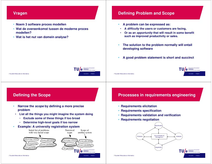 vragen defining problem and scope