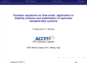 Dynamic equations on time-scale: application to  stability analysis and stabilization of aperiodic