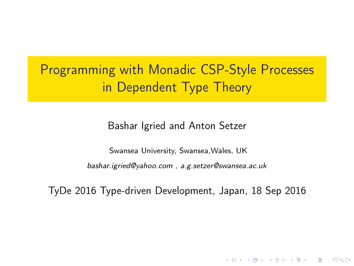 programming with monadic csp style processes in dependent