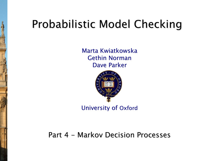 probabilistic model checking probabilistic model checking