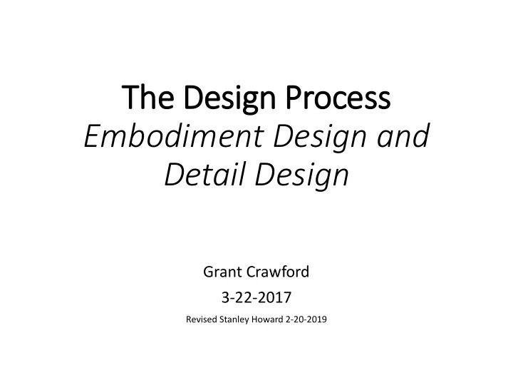 the desig ign process