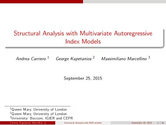 Structural Analysis with Multivariate Autoregressive  Index Models Andrea Carriero 1 George