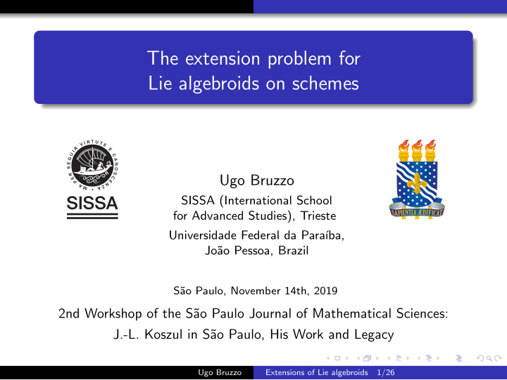 the extension problem for lie algebroids on schemes