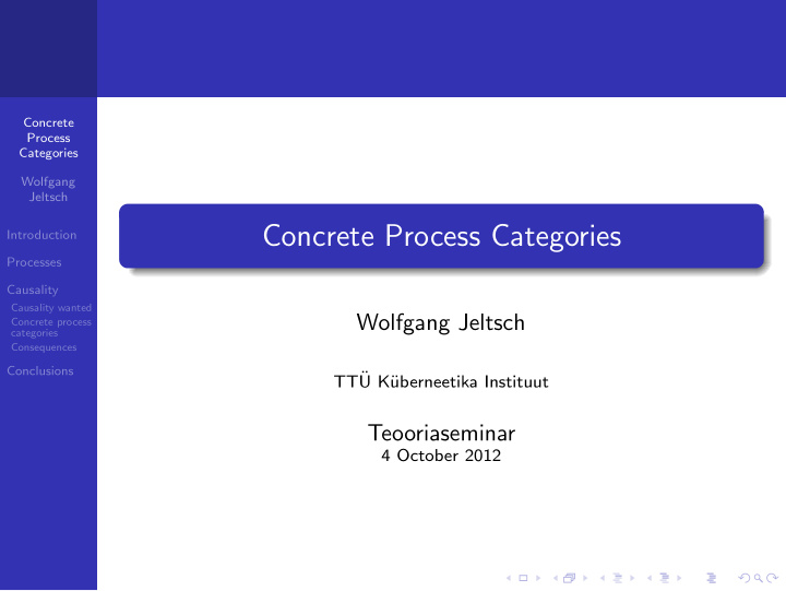 concrete process categories