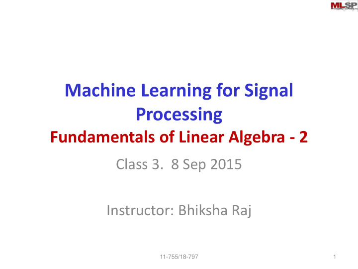 machine learning for signal