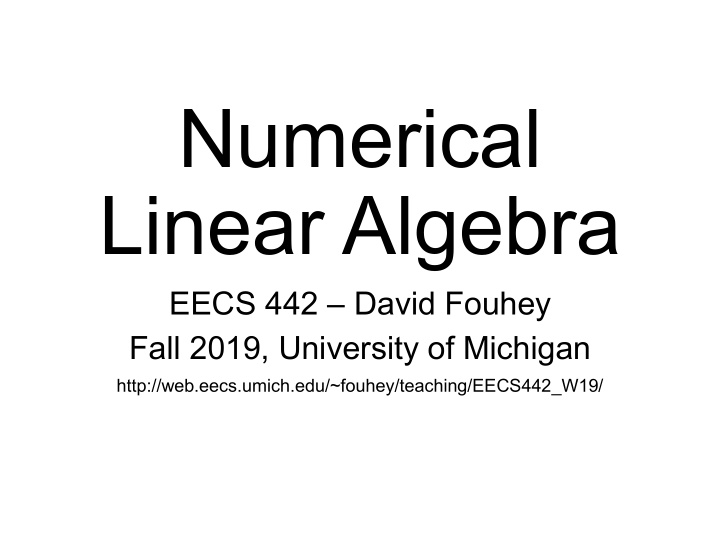 numerical linear algebra