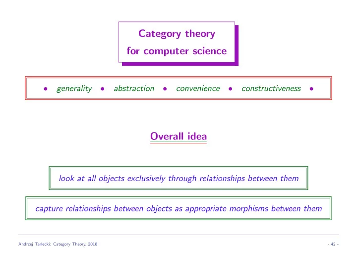 category theory for computer science