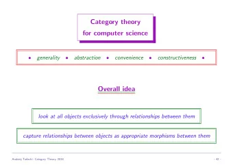 Category theory  for computer science    generality    abstraction    convenience