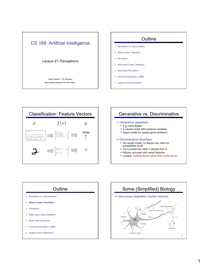 outline cs 188 artificial intelligence