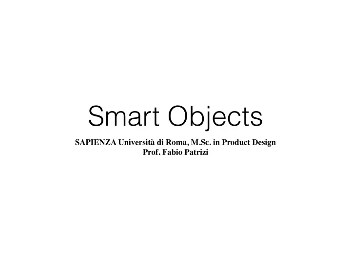 smart objects