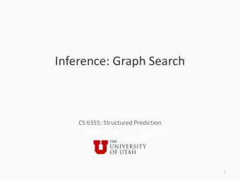 Inference: Graph Search  CS 6355: Structured Prediction  1  So far in the class  Thinking about