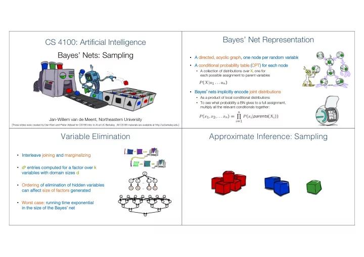 bayes net representation cs 4100 artificial intelligence