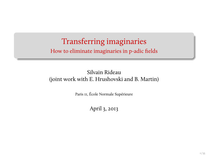 transferring imaginaries