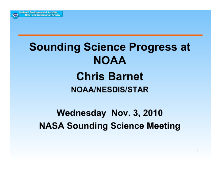 sounding science progress at