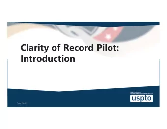Introduction  2/8/2016  1  The Right Time for a Greater Focus on Quality  America Invents Act (AIA)