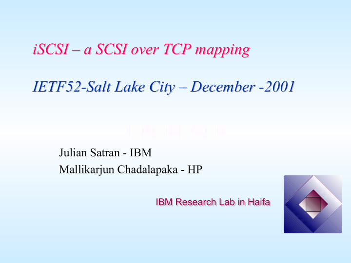 iscsi a scsi over tcp mapping a scsi over tcp mapping