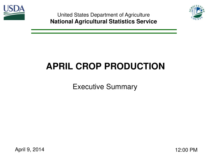 april crop production