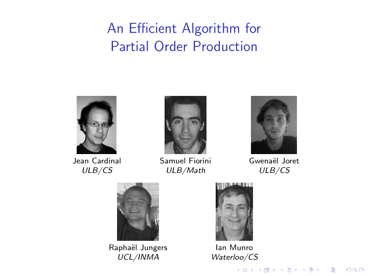 an efficient algorithm for partial order production