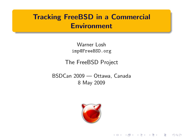 tracking freebsd in a commercial environment