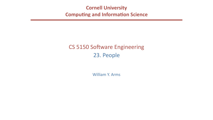 cs 5150 so ware engineering 23 people