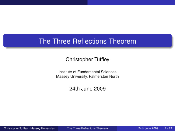 the three reflections theorem