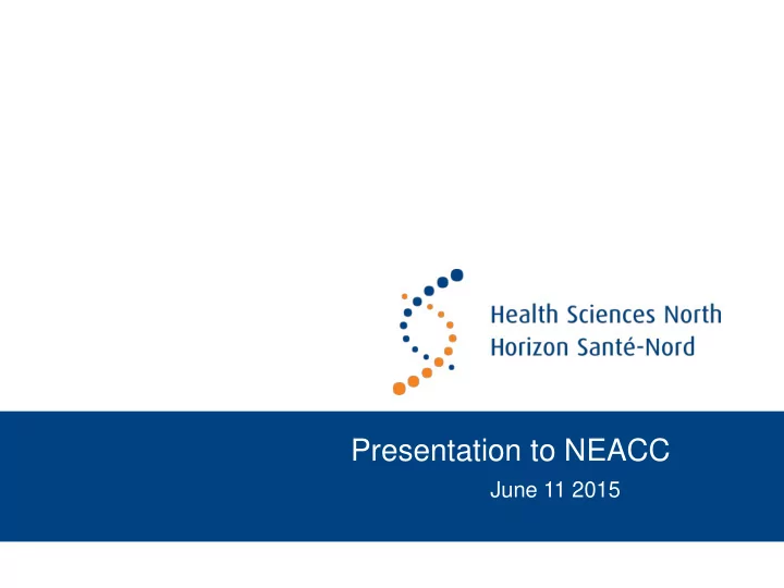 presentation to neacc