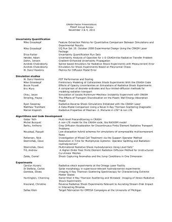 November 3 &amp; 4, 2011  Uncertainty Quantification  Mike Grosskopf  Feature Extraction Metrics