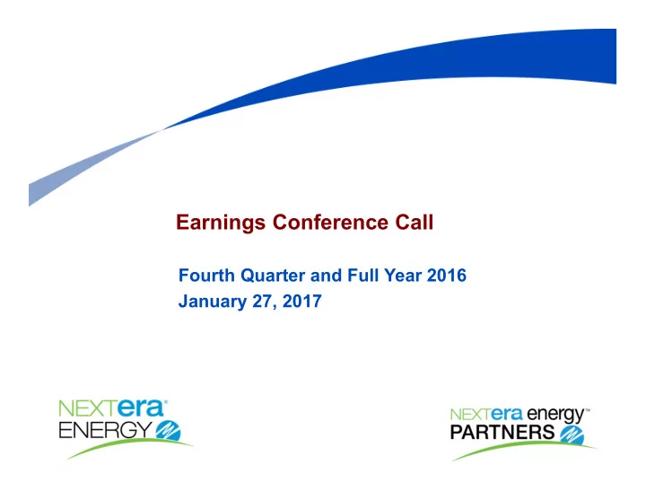earnings conference call