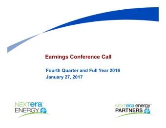 Earnings Conference Call  Fourth Quarter and Full Year 2016  January 27, 2017  Cautionary