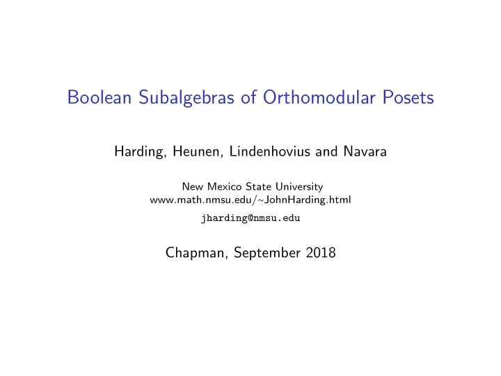 boolean subalgebras of orthomodular posets