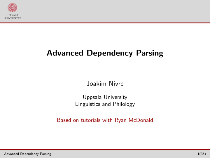 advanced dependency parsing