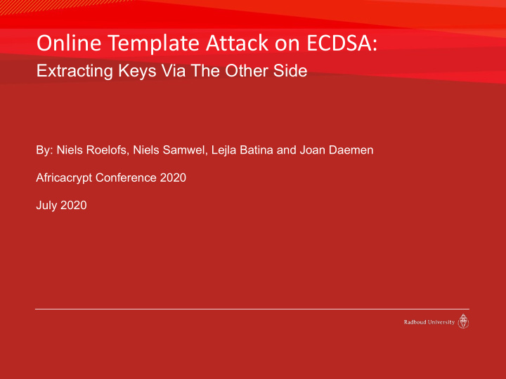 online template attack on ecdsa