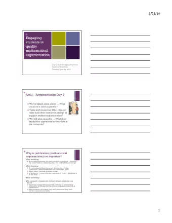 +  Engaging  students in  quality  mathematical  argumentation  Day 2: Math Bridging Practices