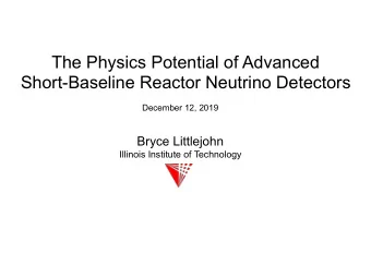 The Physics Potential of Advanced  Short-Baseline Reactor Neutrino Detectors  December 12, 2019