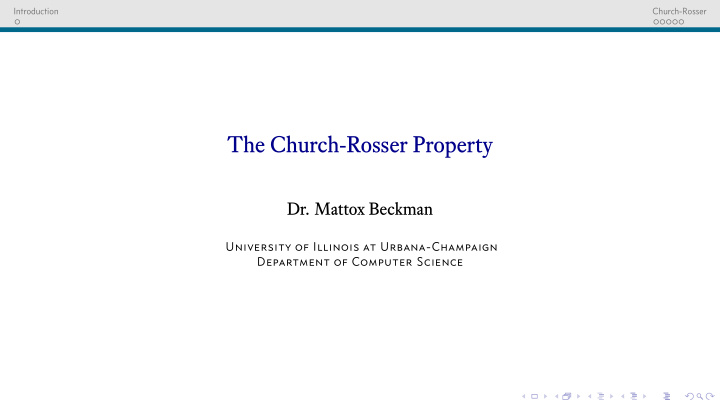 the church rosser property