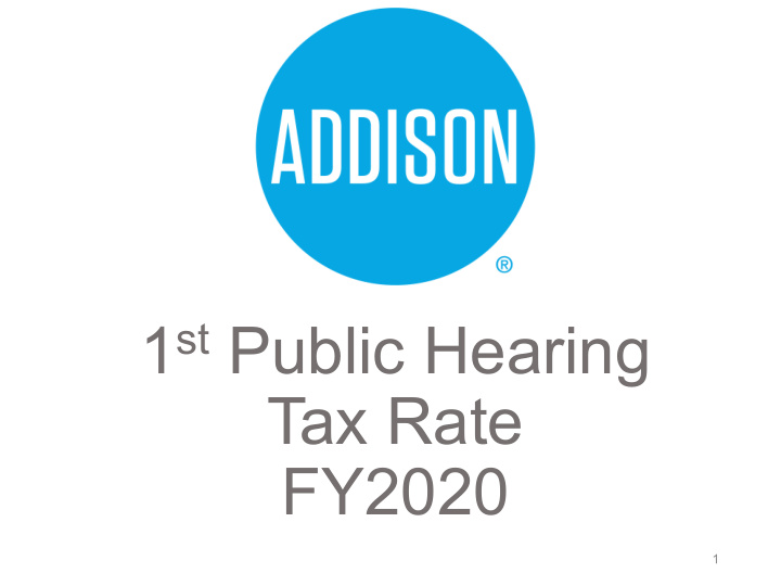1 st public hearing tax rate fy2020