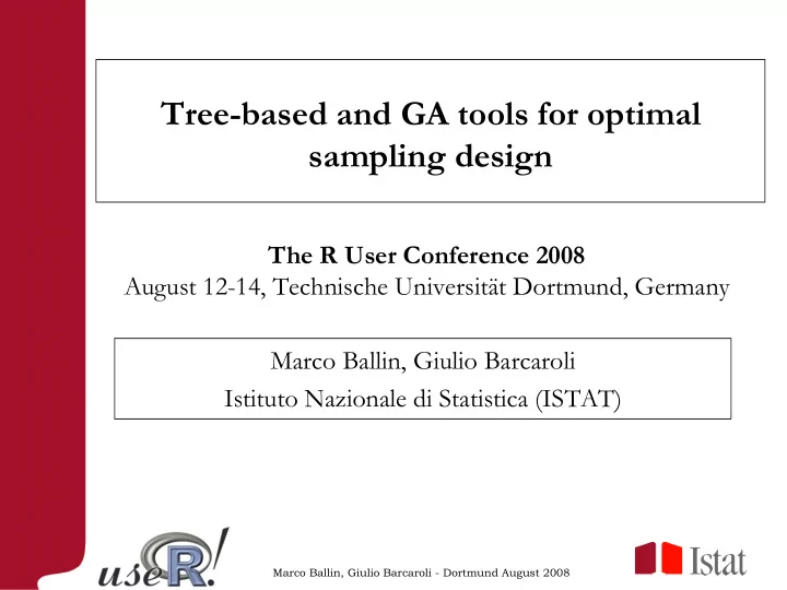 tree based and ga tools for optimal sampling design